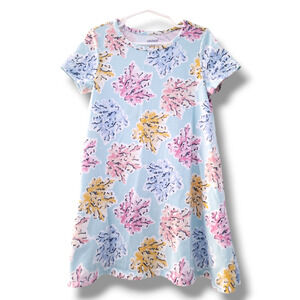 Crown & Ivy Kids 5 Coral Ocean Short Sleeve Girls Dress